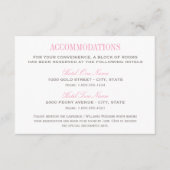 ピンクエレガントとグレー結婚の宿泊施設 エンクロージャーカード (正面)