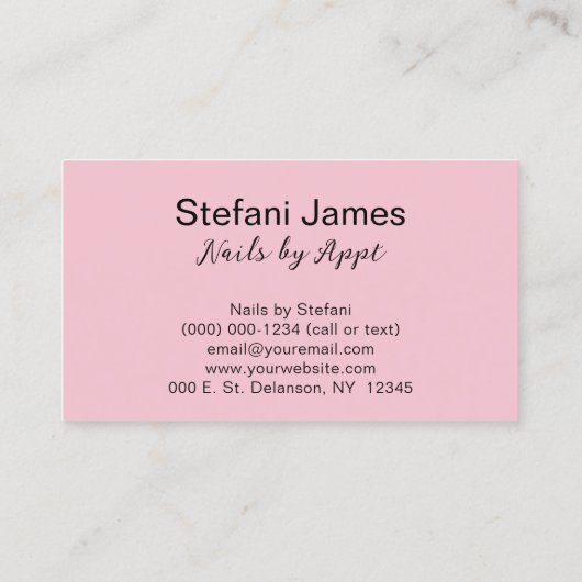 ピンクエレガントとゴールドフォイルヒョウ 名刺 (裏面)