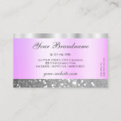 ピンクエレガントとシルバーのグリッターのきらめく輝き 名刺 (裏面)