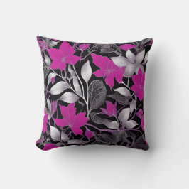 ピンクエレガントとシルバーのフローラのクッシ離れョン クッション