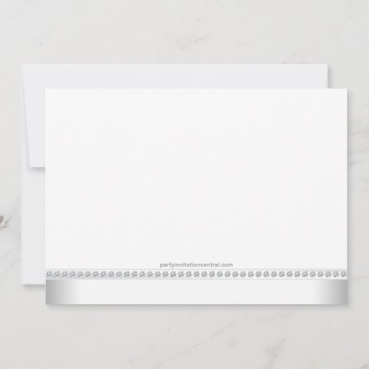 ピンクエレガントとシルバーの双子の女の子の赤ちゃんシャワー 招待状 (裏面)