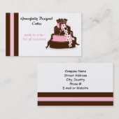 ピンクエレガントとチョコレートケーキ 名刺 (正面/裏面)