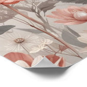 ピンクエレガントとナツメグのフローラアイアートポスター ポスター (角)