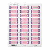 ピンクエレガントとネイビーブルーのフローラペイズリーレース ラベル (フルシート)