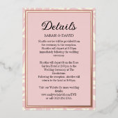 ピンクエレガントとバラの金ゴールドのエンク結婚ロージャ 箔招待状 (正面)