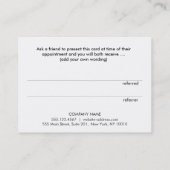 ピンクエレガントとバラの金ゴールドストライプのサロン 紹介カード (裏面)