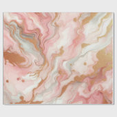 ピンクエレガントとバラゴールドフォイル大理石 ラッピングペーパー (フラット)