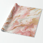 ピンクエレガントとバラゴールドフォイル大理石 ラッピングペーパー (アンロールド)