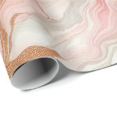 ピンクエレガントとバラゴールドフォイル大理石 ラッピングペーパー (ロールコーナー)