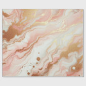 ピンクエレガントとバラゴールドフォイル大理石 ラッピングペーパー (フラット)