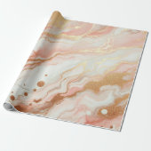 ピンクエレガントとバラゴールドフォイル大理石 ラッピングペーパー (アンロールド)