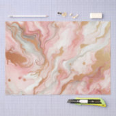 ピンクエレガントとバラゴールドフォイル大理石 薄葉紙 (クラフト)