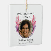 ピンクエレガントとパープルエンジェルウィングス写真記念 セラミックオーナメント (右)