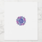 ピンクエレガントとパープルリース65誕生日 ペットボトルラベル (シングルラベル)