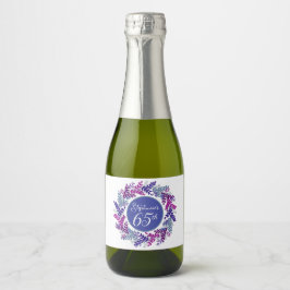 ピンクエレガントとパープル65誕生日 スパークリングワインラベル