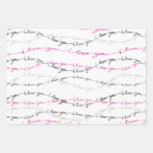 ピンクエレガントとブラックと私はバレンタインが大好き ラッピングペーパーシート (正面2)