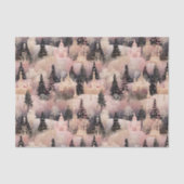 ピンクエレガントとブラックのクリスマスビレッジ 薄葉紙 (正面)