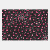 ピンクエレガントとブラックのグリッター魅惑的なパターン ラッピングペーパーシート (正面3)