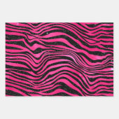 ピンクエレガントとブラックのグリッター魅惑的なパターン ラッピングペーパーシート (正面2)