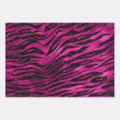 ピンクエレガントとブラックのグリッター魅惑的なパターン ラッピングペーパーシート (正面)