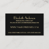 ピンクエレガントとブラックのグリフェイクッツフローラモノグラム 名刺 (裏面)