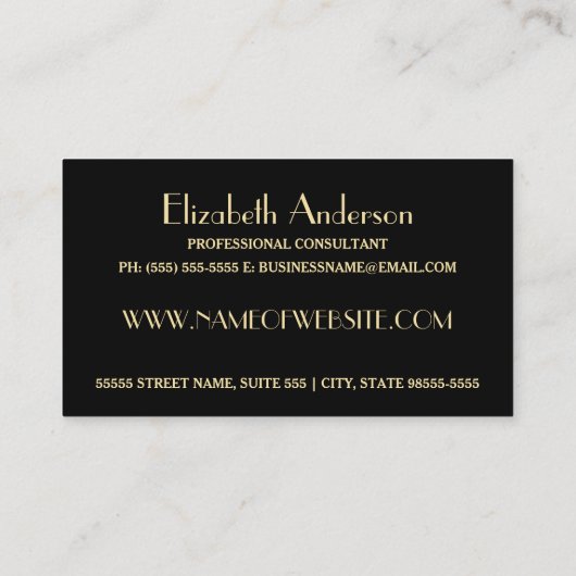 ピンクエレガントとブラックのグリフェイクッツフローラモノグラム 名刺 (裏面)