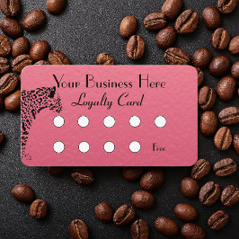 ピンクエレガントとブラックのジャガービジネスロイヤリティ ロイヤリティカード