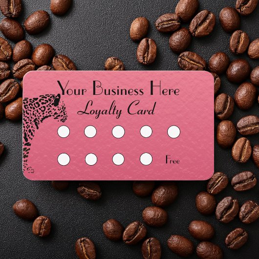 ピンクエレガントとブラックのジャガービジネスロイヤリティ ロイヤリティカード