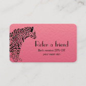 ピンクエレガントとブラックのジャガー紹介 名刺 (正面)