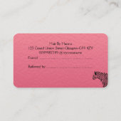 ピンクエレガントとブラックのジャガー紹介 名刺 (裏面)