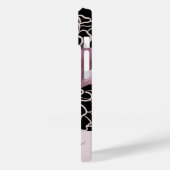 ピンクエレガントとブラックのフローラモノグラムの Case-Mate iPhoneケース (裏面 / 左)