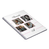 ピンクエレガントとブラックのモノグラム写真コラージママ ノートブック (右側)