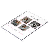 ピンクエレガントとブラックのモノグラム写真コラージママ ノートブック (左側)