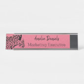 ピンクエレガントとブラックジャガー デスクネームプレート (正面)