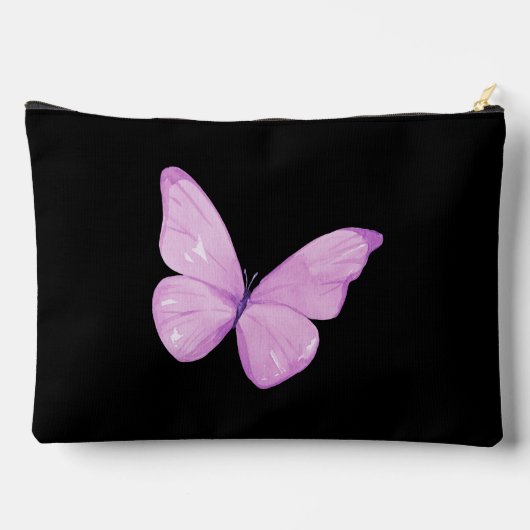 ピンクエレガントとブラックバタフライカスタム アクセサリーポーチ (裏面)