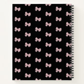 ピンクエレガントとブラックパーソナライズされた ノートブック (裏面)