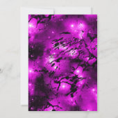 ピンクエレガントとブラック銀河系大理石21歳の誕生日 招待状 (裏面)