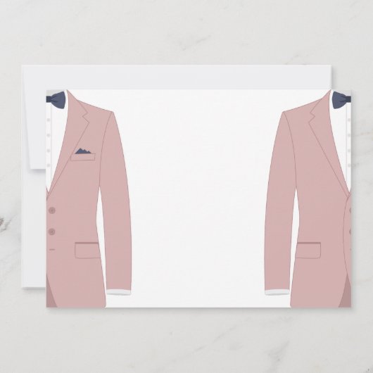 ピンクエレガントとブルーのゲイ結婚式招待状 招待状 (裏面)