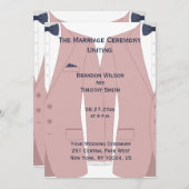 ピンクエレガントとブルーのゲイ結婚式 プログラム (正面/裏面)