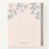 ピンクエレガントとブルーのトイフランスのールジャーナル ノートブック (裏面)