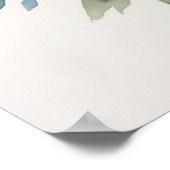 ピンクエレガントとブルーのフローラアート ポスター (角)