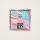 ピンクエレガントとブルーのホログラフィック名刺 (裏面)