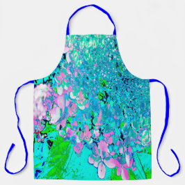 ピンクエレガントとブルーのライムライトアジサイ エプロン