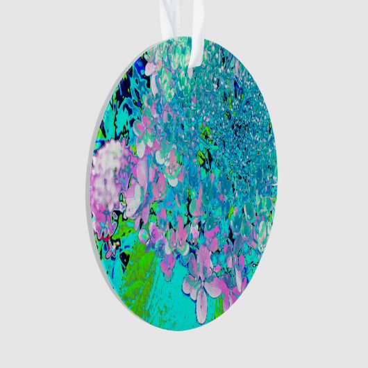 ピンクエレガントとブルーのライムライトアジサイ オーナメント (正面)
