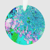 ピンクエレガントとブルーのライムライトアジサイ オーナメント (正面)