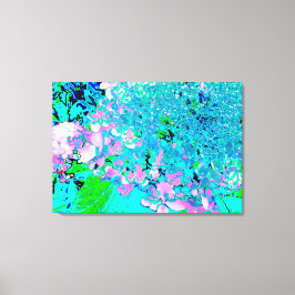 ピンクエレガントとブルーのライムライトアジサイ キャンバスプリント