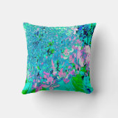 ピンクエレガントとブルーのライムライトアジサイ クッション (裏面)