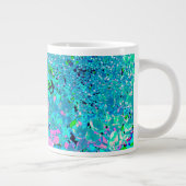ピンクエレガントとブルーのライムライトアジサイ ジャンボコーヒーマグカップ (右)