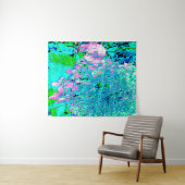 ピンクエレガントとブルーのライムライトアジサイ タペストリー (インサイチュ(横))