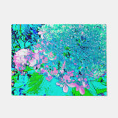 ピンクエレガントとブルーのライムライトアジサイ ドアマット (正面)